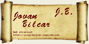 Jovan Bilčar vizit kartica